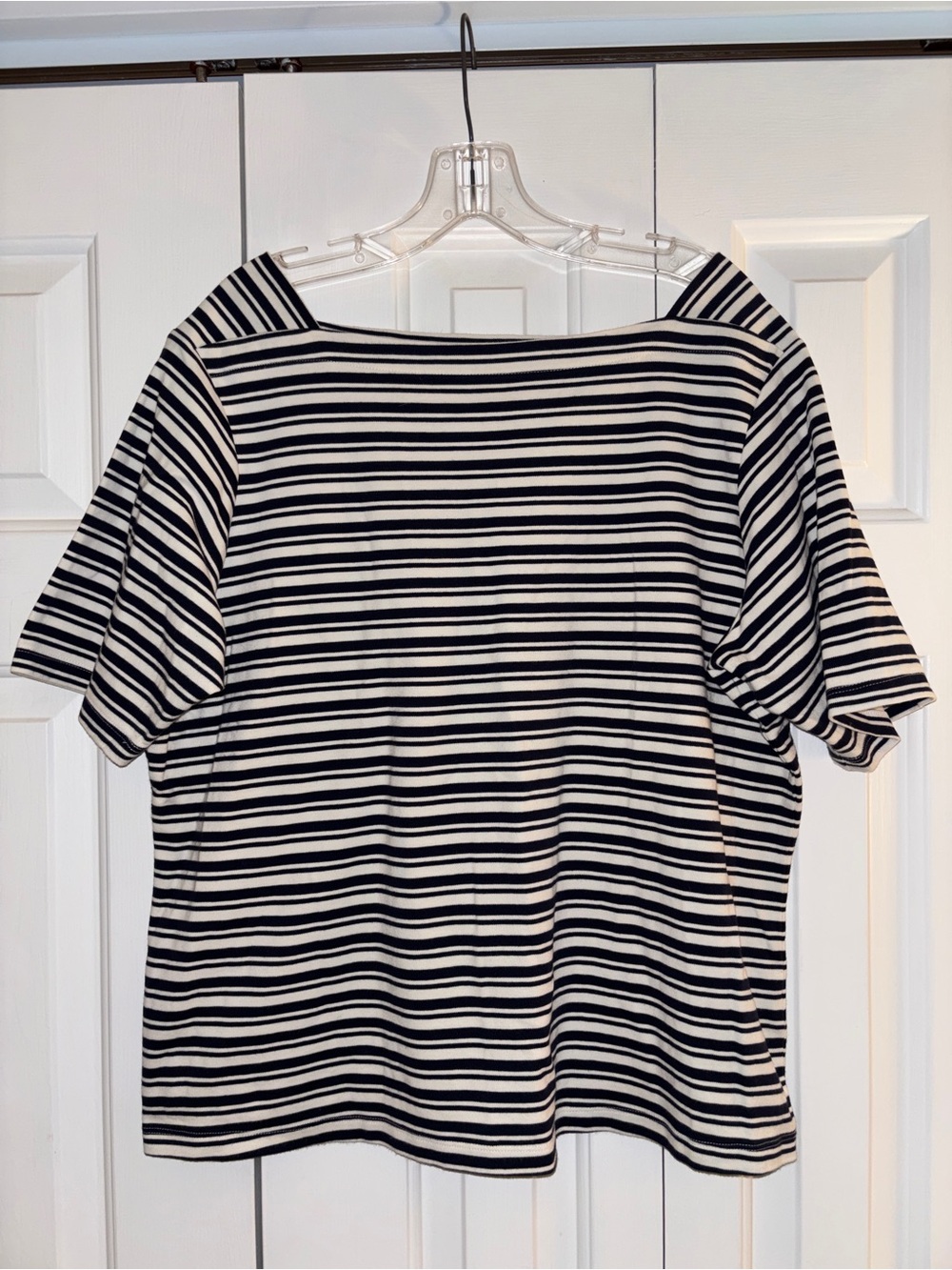 LLBEAN Striped Navy & White Women’s Boatneck Top 1X
